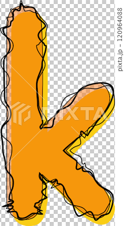 Orange Outline Scribble Alphabet Letter k Lowercase Orange Outline Scribble Alphabet Letter k Lowercase 120964088