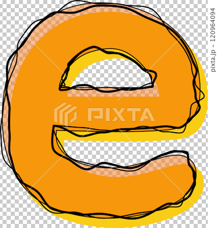 Orange Outline Scribble Alphabet Letter e Lowercase Orange Outline Scribble Alphabet Letter e Lowercase 120964094