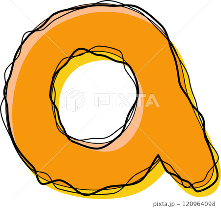 Orange Outline Scribble Alphabet Letter a Lowercase Orange Outline Scribble Alphabet Letter a Lowercase 120964098