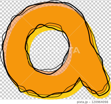 Orange Outline Scribble Alphabet Letter a Lowercase Orange Outline Scribble Alphabet Letter a Lowercase 120964098