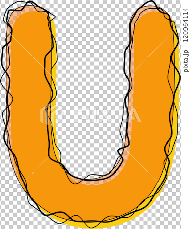 Orange Outline Scribble Alphabet Letter U Orange Outline Scribble Alphabet Letter U 120964114