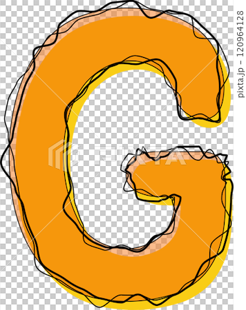 Orange Outline Scribble Alphabet Letter G Orange Outline Scribble Alphabet Letter G 120964128