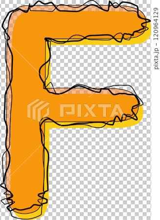 Orange Outline Scribble Alphabet Letter F Orange Outline Scribble Alphabet Letter F 120964129