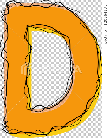 Orange Outline Scribble Alphabet Letter D Orange Outline Scribble Alphabet Letter D 120964131