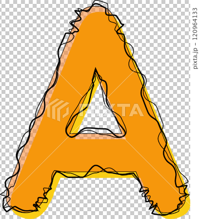 Orange Outline Scribble Alphabet Letter A Orange Outline Scribble Alphabet Letter A 120964133