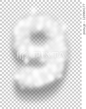 White Snow Alphabet Number 9 120964177