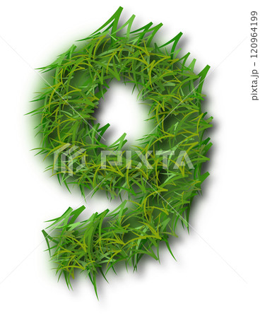 Green Grass Alphabet Number 9 Green Grass Alphabet Number 9 120964199