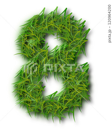 Green Grass Alphabet Number 8 120964200