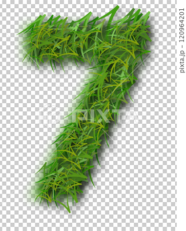 Green Grass Alphabet Number 7 120964201