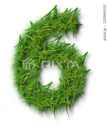 Green Grass Alphabet Number 6 Green Grass Alphabet Number 6 120964202