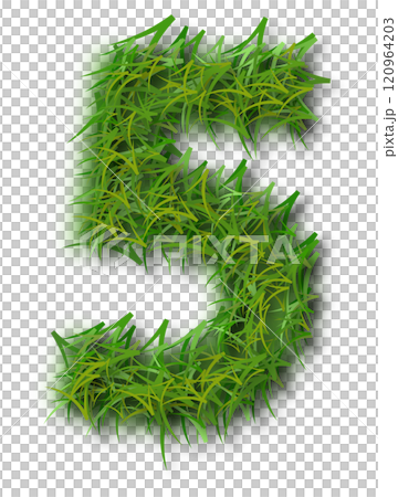 Green Grass Alphabet Number 5 120964203