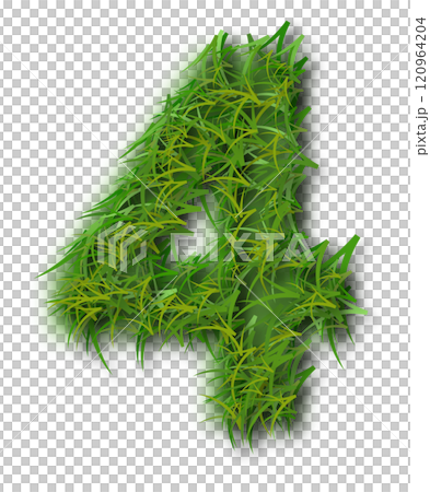 Green Grass Alphabet Number 4 Green Grass Alphabet Number 4 120964204