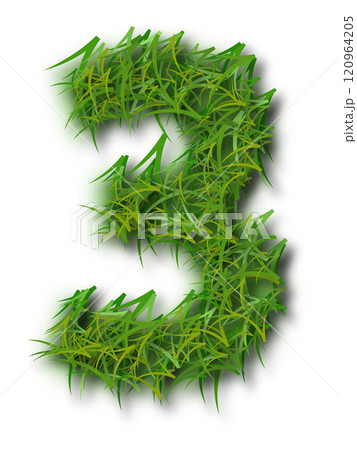 Green Grass Alphabet Number 3 Green Grass Alphabet Number 3 120964205