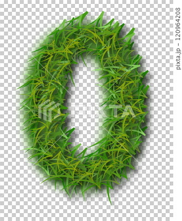 Green Grass Alphabet Number 0 120964208