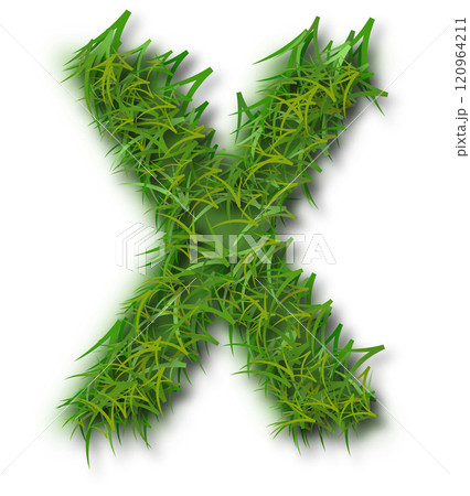 Green Grass Alphabet Letter X 120964211