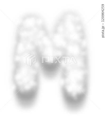 White Snow Alphabet Letter M 120964259