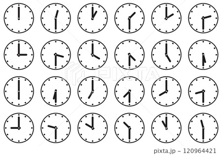 様々な形の時計アイコンのベクターイラストセット 120964421