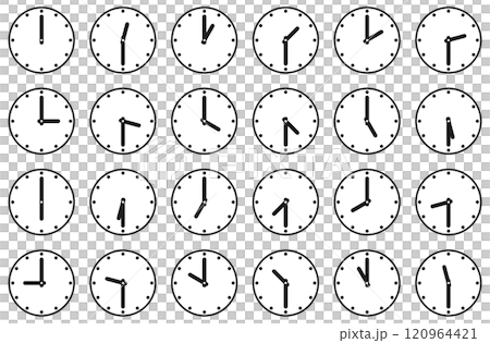 様々な形の時計アイコンのベクターイラストセット 120964421