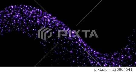 Purple stars and sparkles, magic star dust background, light effect with flares. 120964541