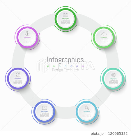 Infographic 7 options design elements for your business data. Vector Illustration. Infographic 7 options design elements for your business data. Vector Illustration. 120965322