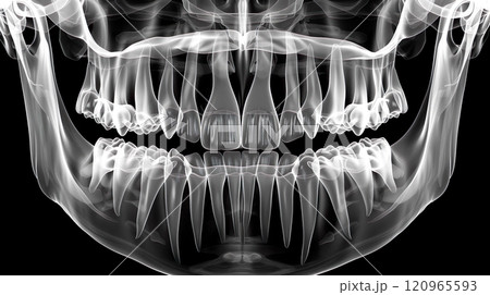 歯のレントゲン写真のイメージのイラスト 歯のレントゲン写真のイメージのイラスト 120965593