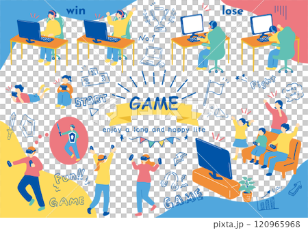 ゲームを楽しむ人達 ゲームを楽しむ人達 120965968