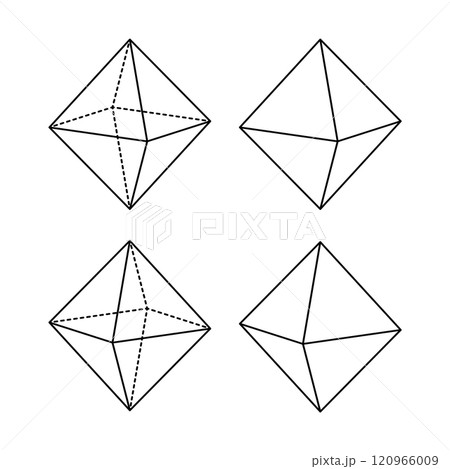 正八面体(Regular Octahedron)のイラストのセット 120966009