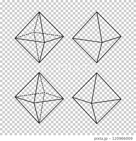 正八面体(Regular Octahedron)のイラストのセット 120966009
