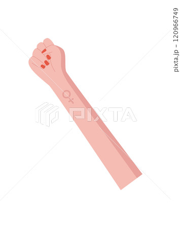 Woman fist protest symbol, human holds protest arm, right activist holding revolution symbol, woman hold support gesture, person show up strength sign, man raise solidarity fist, 120966749