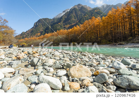 Kamik Kamikochi has a beautiful atmosphere during the autumn foliage season, part of the Japan Alochi has a beautiful atmosphere during the autumn foliage season, part of the Japan Alps, Nagano,Japan Kamik Kamikochi has a beautiful atmosphere during the autumn foliage season, part of the Japan Alochi has a beautiful atmosphere during the autumn foliage season, part of the Japan Alps, Nagano,Japan 120967416