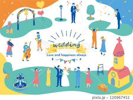 結婚をお祝いする人達 120967452