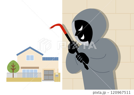 闇バイトで強盗をしようとする怪しい人物のイラスト 闇バイトで強盗をしようとする怪しい人物のイラスト 120967511