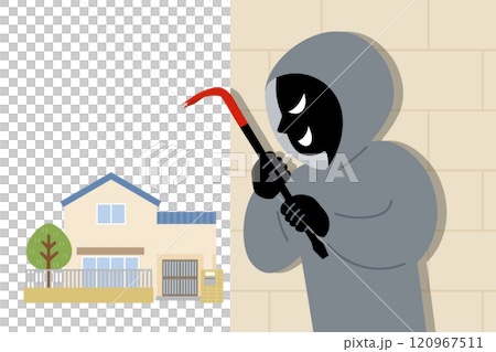 闇バイトで強盗をしようとする怪しい人物のイラスト 闇バイトで強盗をしようとする怪しい人物のイラスト 120967511