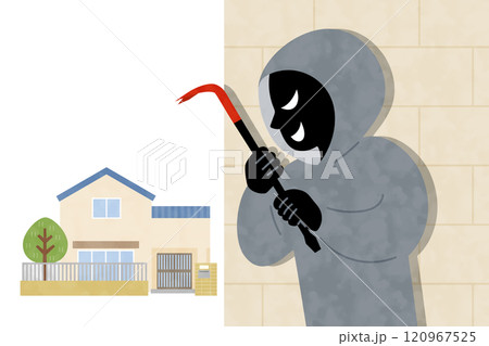 闇バイトで強盗をしようとする怪しい人物のベクターイラスト 闇バイトで強盗をしようとする怪しい人物のベクターイラスト 120967525