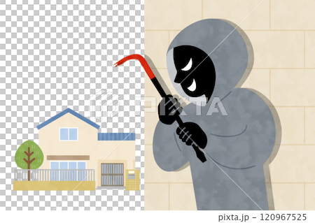 闇バイトで強盗をしようとする怪しい人物のベクターイラスト 闇バイトで強盗をしようとする怪しい人物のベクターイラスト 120967525