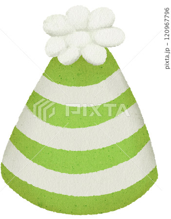 Green and white party hat Green and white party hat 120967796