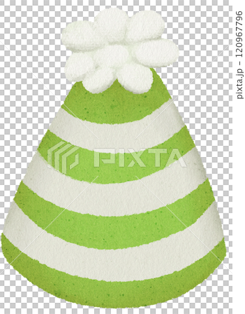 Green and white party hat Green and white party hat 120967796