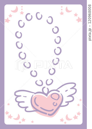 かわいいネックレス。ゆめかわ、ガーリーなパステルトーンのイラスト素材。ベクターイラスト素材。 120968008