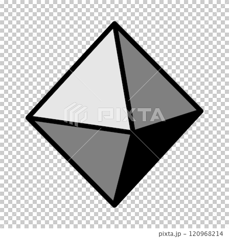 Illustration of a three-dimensional regular octahedron Illustration of a three-dimensional regular octahedron 120968214