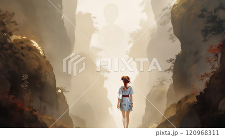 渓谷と少女 AI画像 渓谷と少女 AI画像 120968311