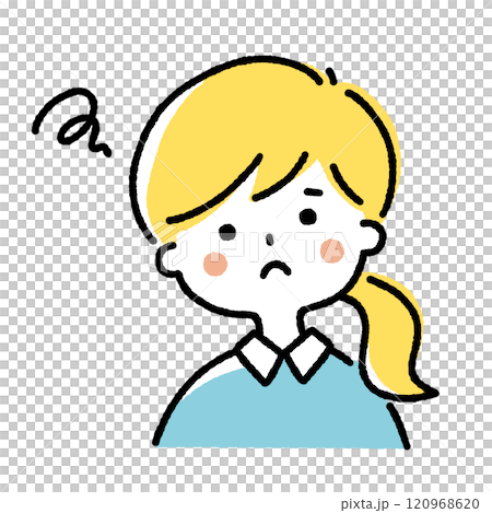 A girl with a troubled look 120968620