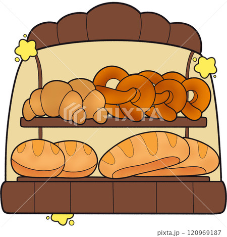 bakery showcasing fresh bread and pastries bakery showcasing fresh bread and pastries 120969187