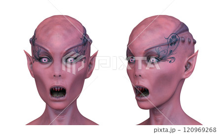 女性エイリアンの顔 120969268