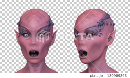 女性エイリアンの顔 120969268