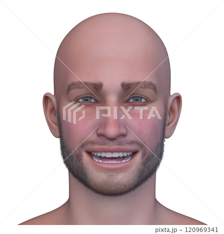 男性の顔アップ 120969341