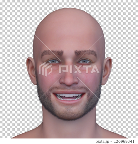 男性の顔アップ 120969341