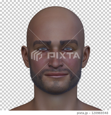 男性の顔アップ 120969348