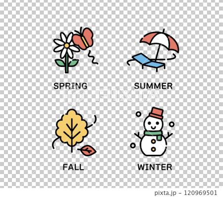 Spring, Summer, Autumn, Winter Icons Spring, Summer, Autumn, Winter Icons 120969501