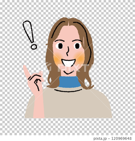Upper body of a woman solving a problem 1 Upper body of a woman solving a problem 1 120969648