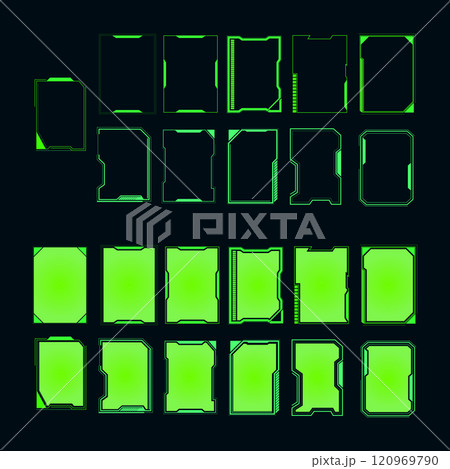 サイバーパンク風デジタルパネル素材集 120969790